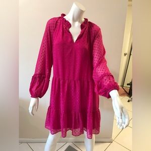 Sam & Jess Women’s Tiered Dress/Fuchsia/size XL/NWT